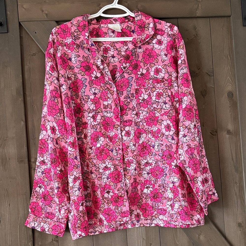 Floral Pink Pajama Top